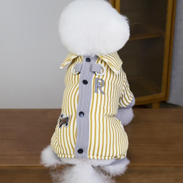 페오펫몰,딩동펫 반려동물 똑딱 스트라이프 하네스 카라패딩 올인원