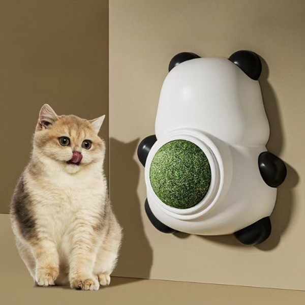 페오펫몰,딩동펫 고양이 판다 회전 캣닢볼 장난감 2P 세트